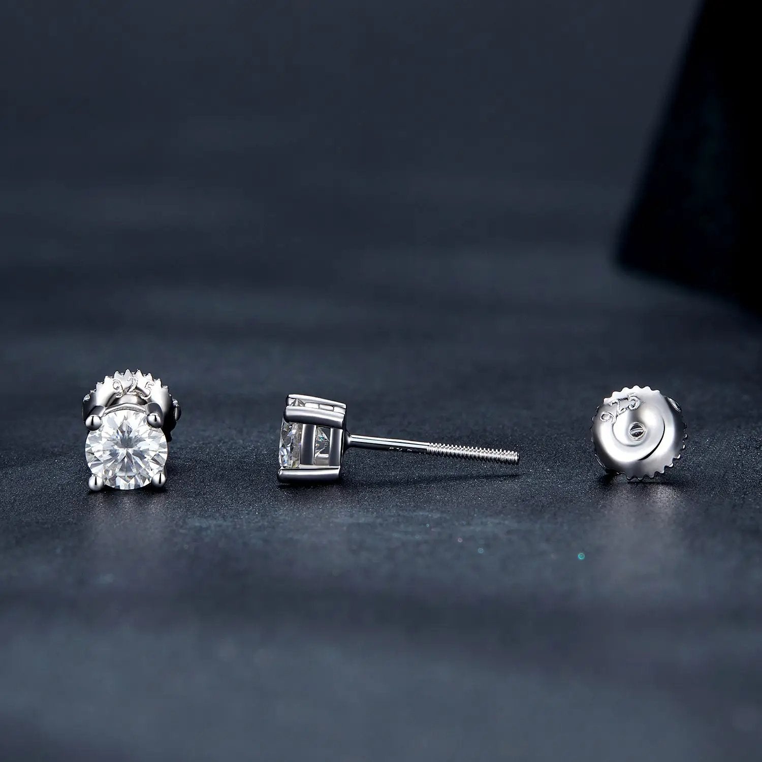 Earrings 925 sterling silver moissanite studs round 0.5cm style S for women Bids.com on Tampa Home & Garden Store