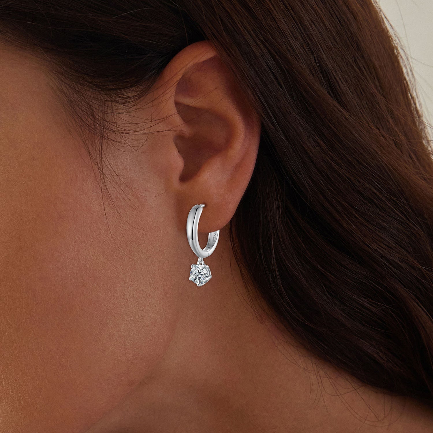 S925 sterling silver hoop with 0.50ct moissanite by Bids.com on Tampa Home & Garden Store
