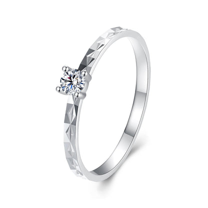 925 Sterling Silver Moissanite Ring with white gold plating, size 6, by Bids.com on Tampa Home & Garden Store