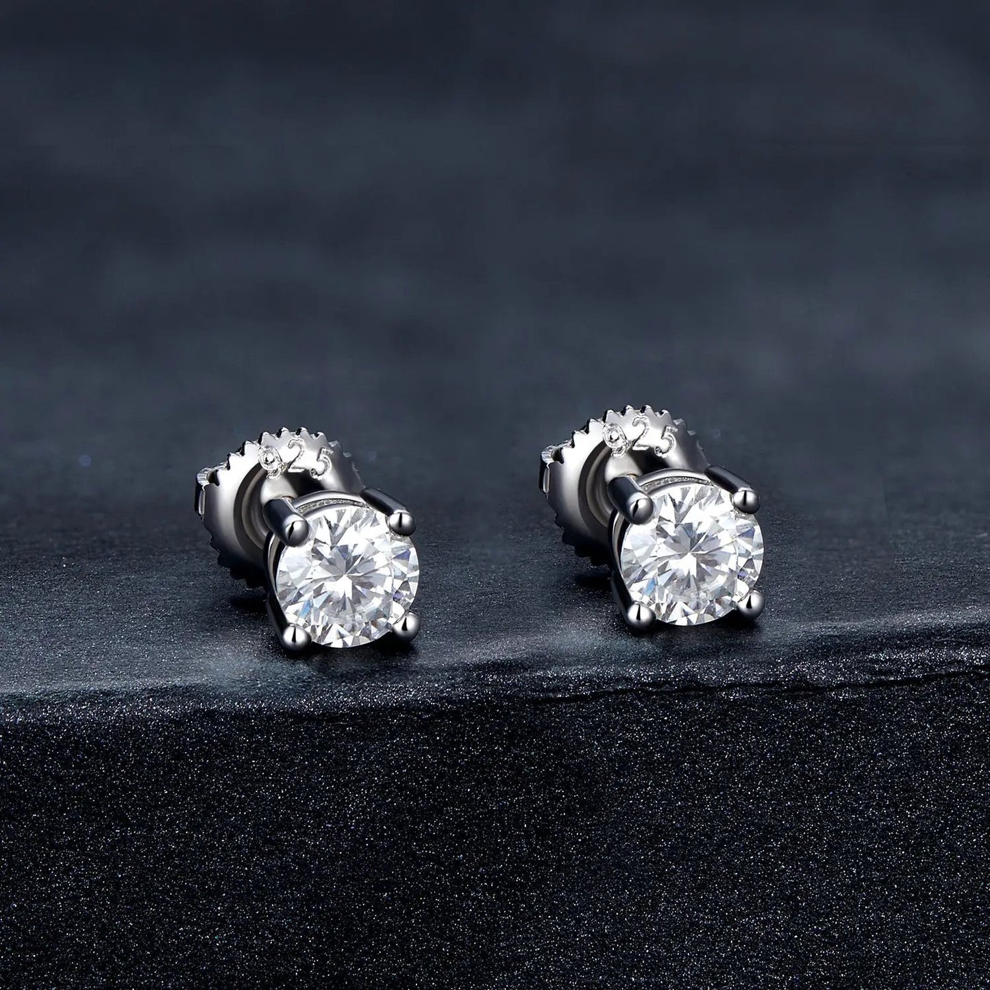 Earrings 925 Sterling Silver Moissanite studs Style S 0.5cm for Women pair on Tampa Home & Garden Store
