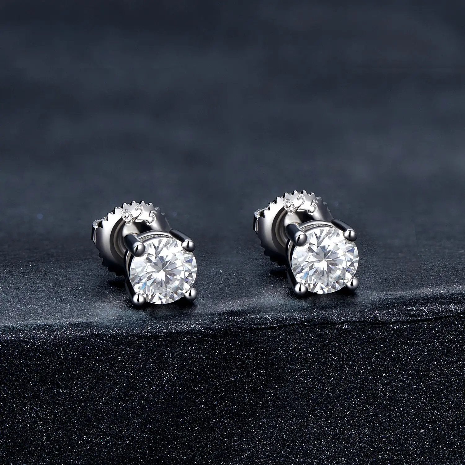 Earrings 925 Sterling Silver Moissanite studs Style S 0.5cm for Women pair on Tampa Home & Garden Store