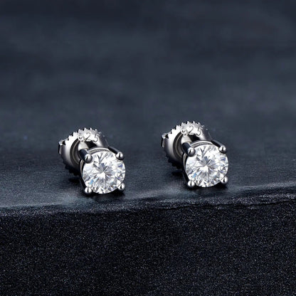 Earrings 925 Sterling Silver Moissanite studs Style S 0.5cm for Women pair on Tampa Home & Garden Store