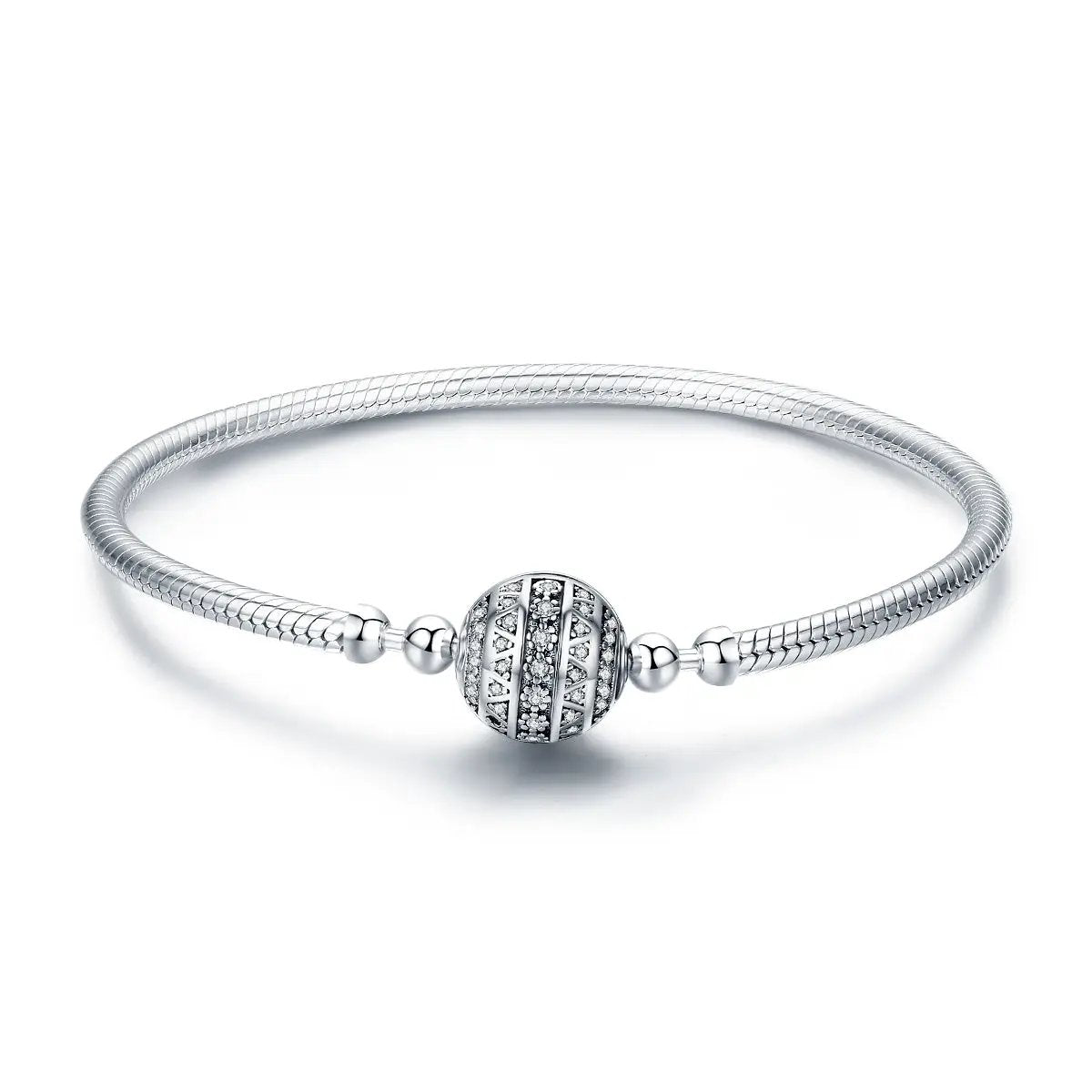 Sterling silver SCB bracelet with crystal ball centerpiece, size 17 for women by Bids.com on Tampa Home & Garden Store