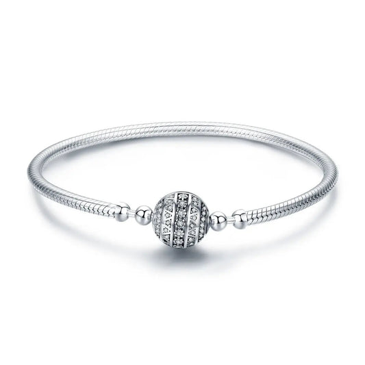 Sterling silver SCB bracelet with crystal ball centerpiece, size 17 for women by Bids.com on Tampa Home & Garden Store