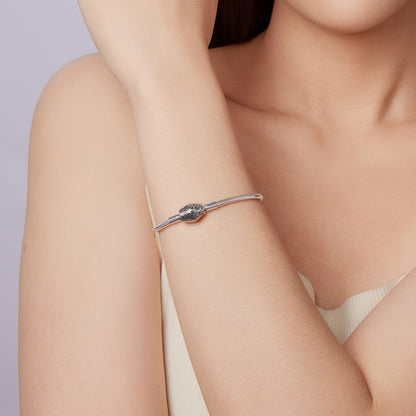 925 Sterling Silver Bracelet with CZ centerpiece on a snake chain, 17cm on Tampa Home & Garden Store