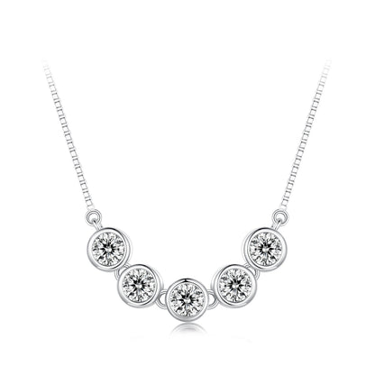 925 Sterling Silver 4mm Moissanite Necklace plated platinum by Bids.com for Women on Tampa Home & Garden Store