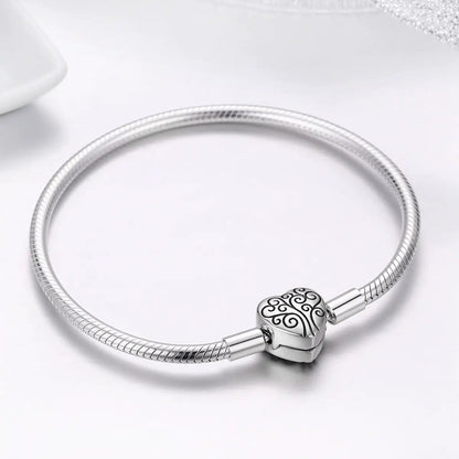 SCB 925 sterling silver bracelet with heart swirl clasp, women's size 17.0, by Bids.com on Tampa Home & Garden Store