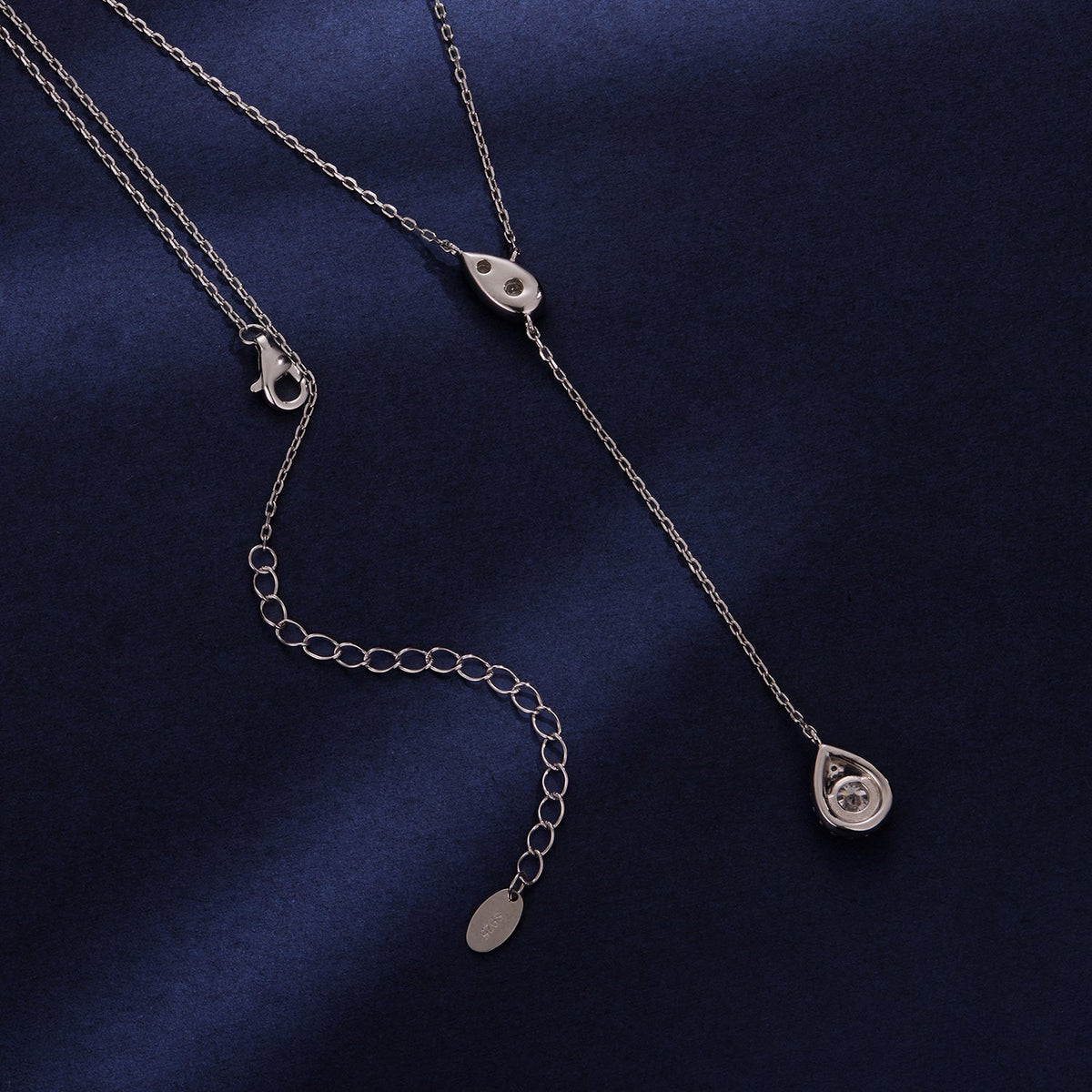 Necklace 925 sterling silver moissanite with 3 stone sizes, teardrop pendants, Bids.com on Tampa Home & Garden Store