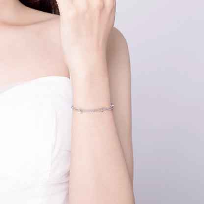 925 Sterling Silver adjustable bracelet for women with chain and bead accents on Tampa Home & Garden Store