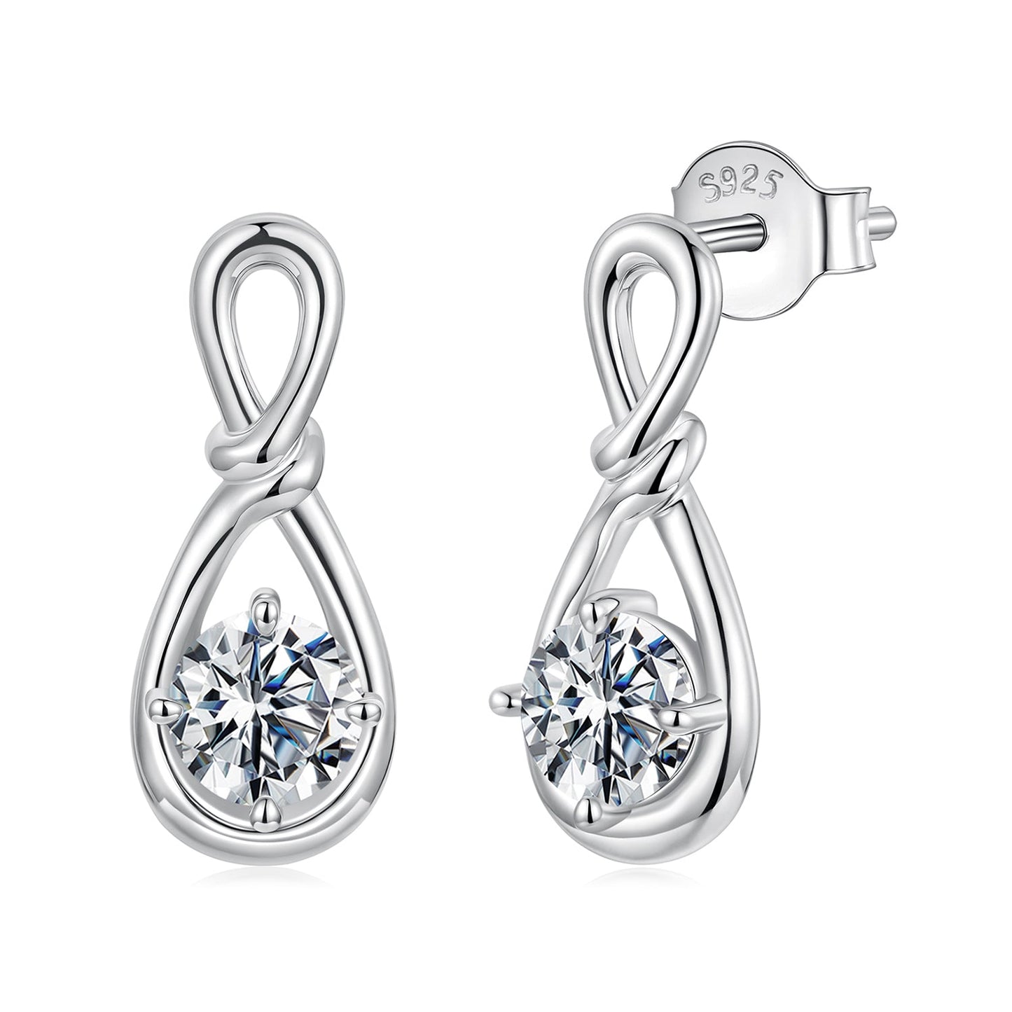 Earrings pair 0.5ct moissanite drop in 925 sterling silver by Bids.com on Tampa Home & Garden Store