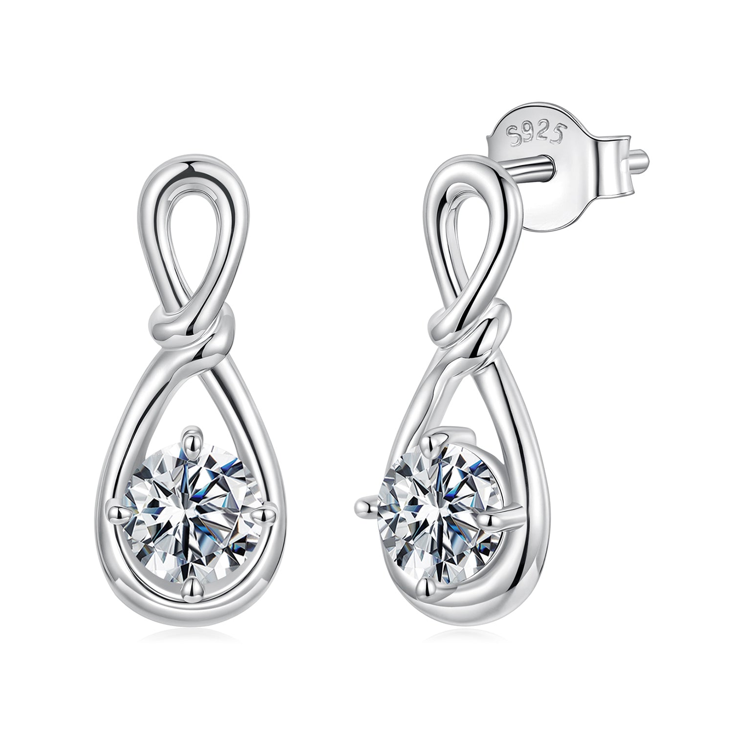 Earrings pair 0.5ct moissanite drop in 925 sterling silver by Bids.com on Tampa Home & Garden Store