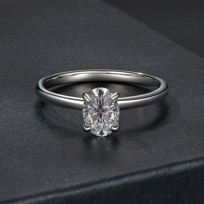 Sterling silver moissanite ring with a 1ct round stone, size 8, solitaire prong setting on Tampa Home & Garden Store