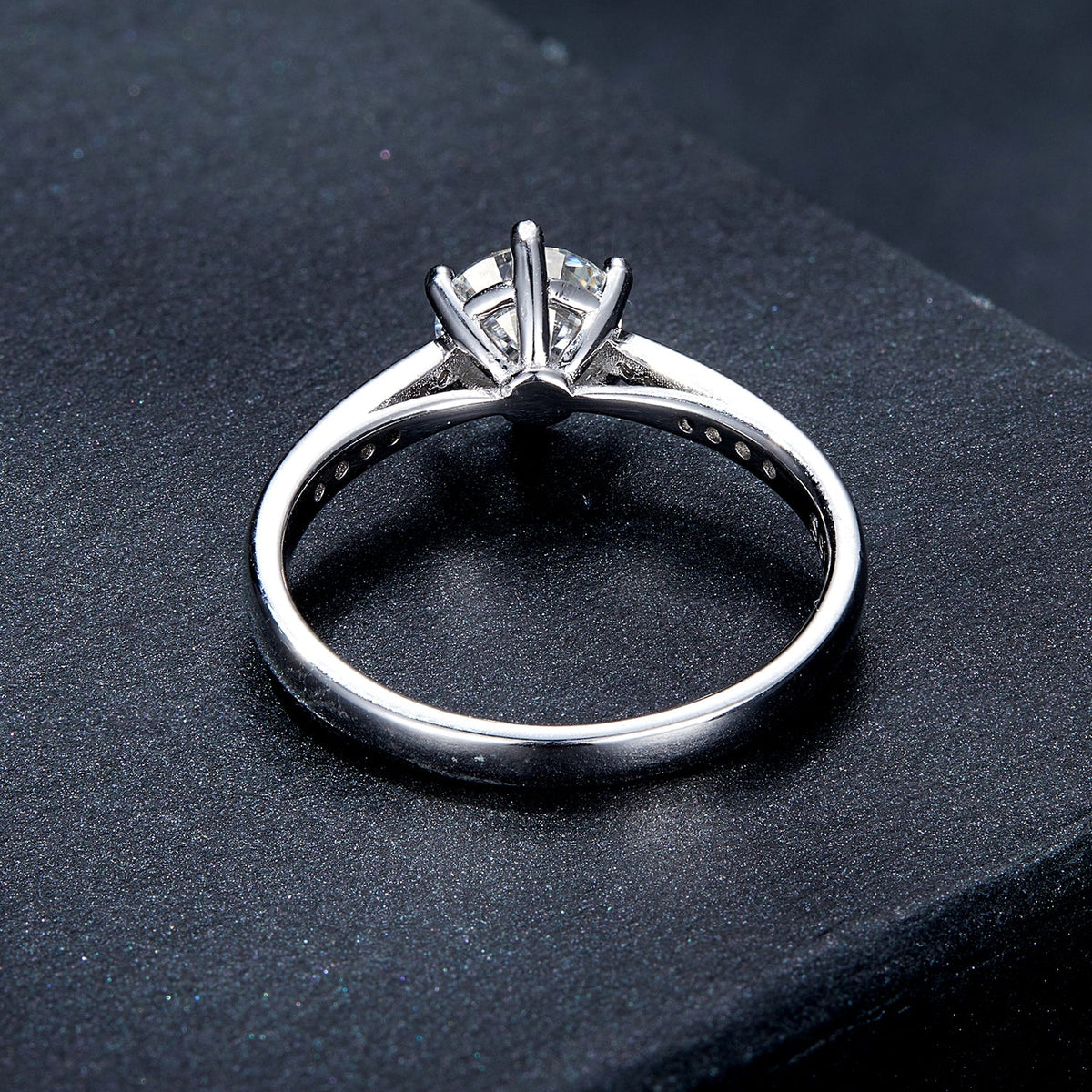 Sterling silver moissanite and CZ ring size 6 for women by Bids.com on Tampa Home & Garden Store