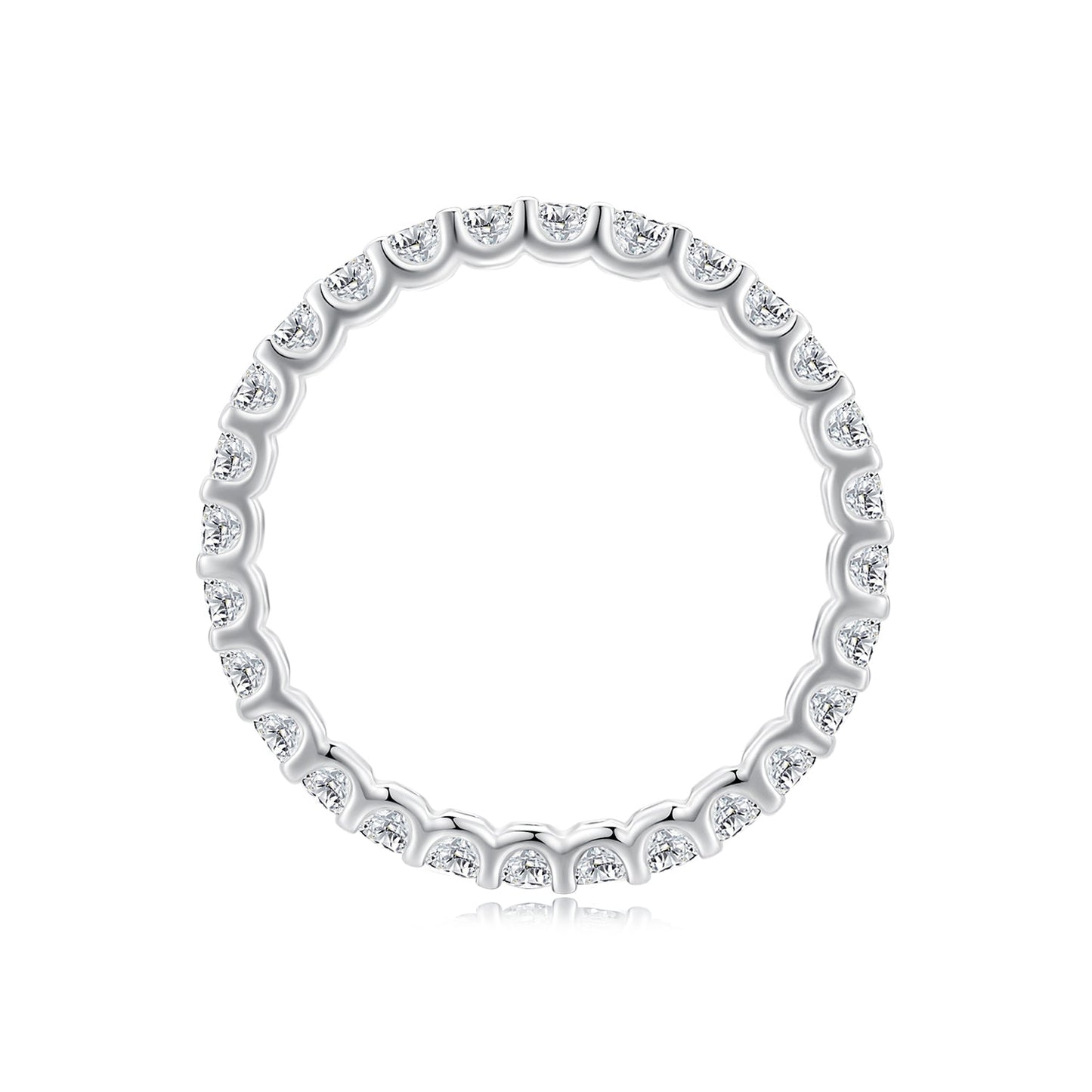 S925 sterling silver moissanite ring, 2.0mm stones, women's size 9, Bids.com on Tampa Home & Garden Store