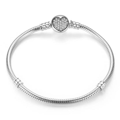 Bracelet 925 sterling silver 17cm with pave heart charm by Bids.com on Tampa Home & Garden Store