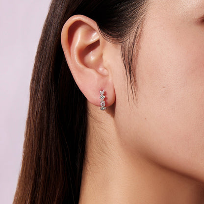 Earrings 925 sterling silver CZs with white gold plating, vertical drop style by Bids.com on Tampa Home & Garden Store