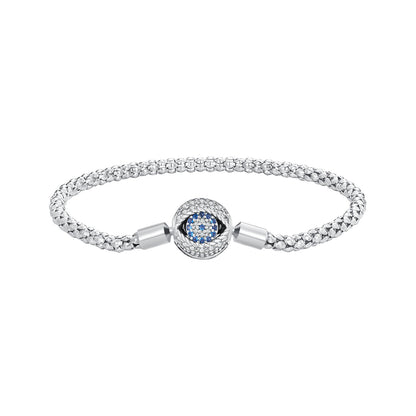 Bracelet: 925 sterling silver pavé CZ with oxidized finish and blue center stones, 17 cm on Tampa Home & Garden Store