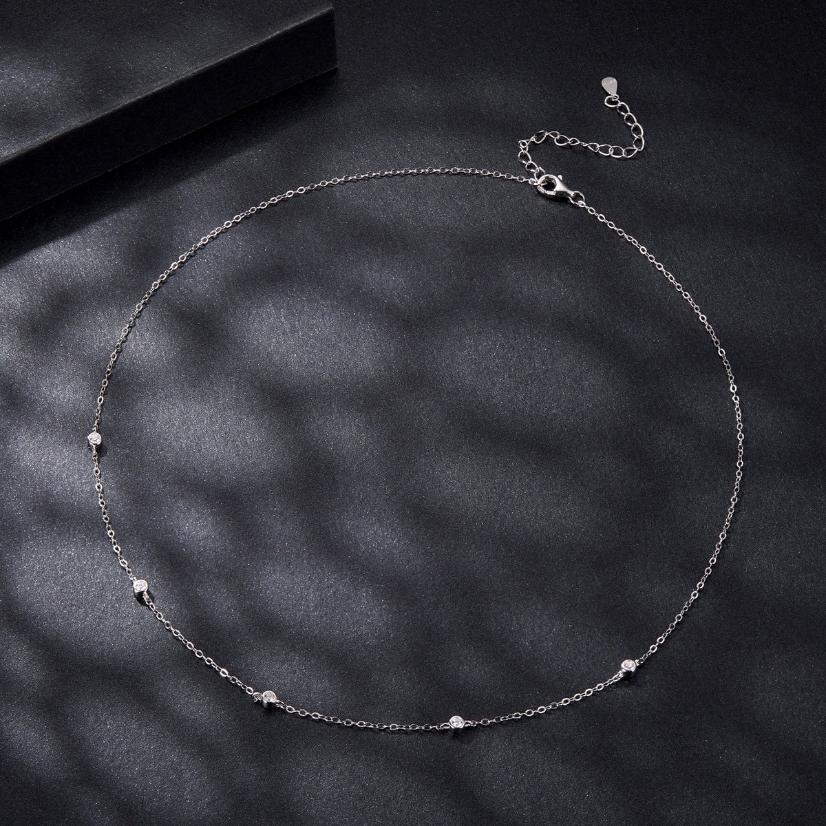 Moissanite Necklace by Bids.com 925 Silver White Gold Plated Adjustable Chain on Tampa Home & Garden Store