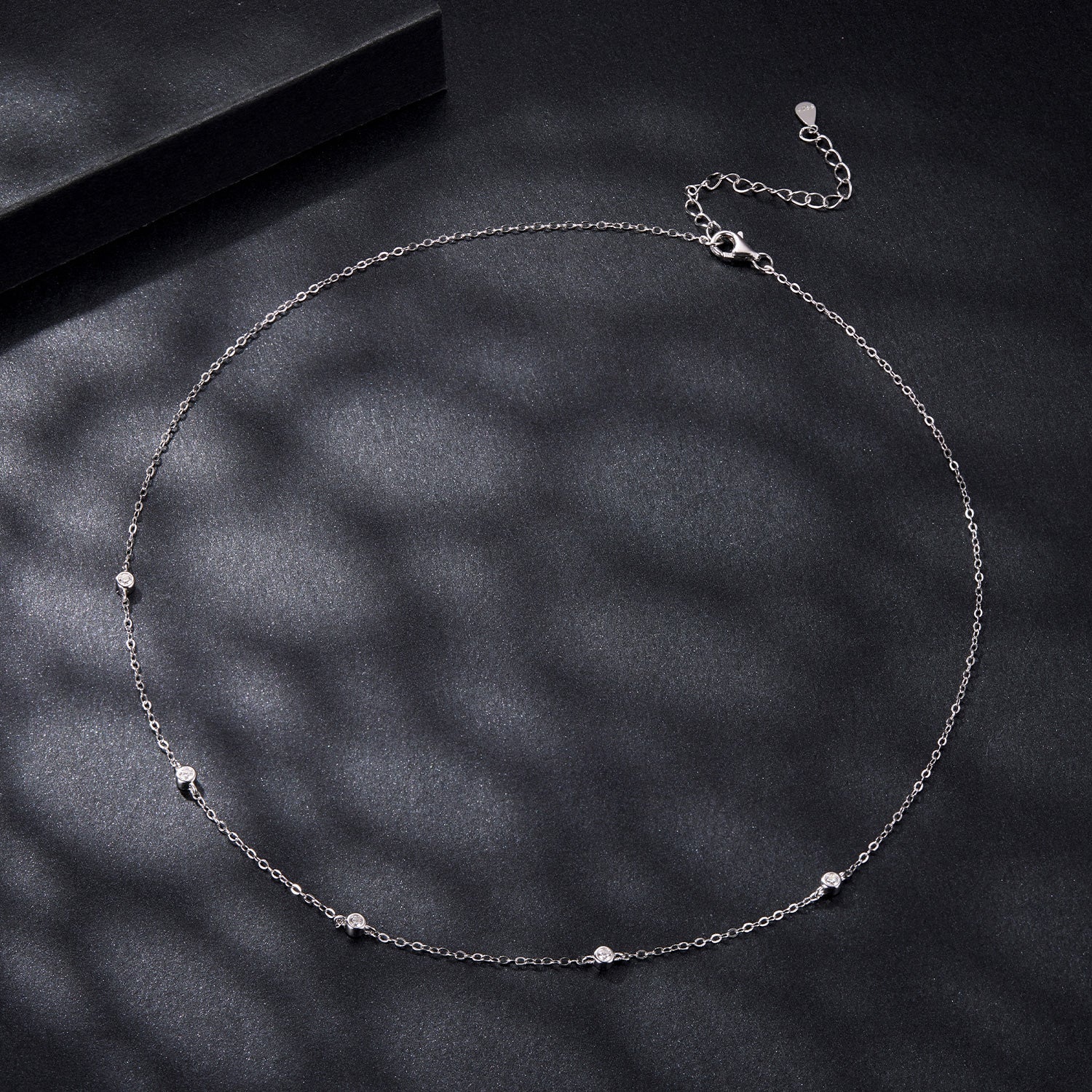 Moissanite Necklace by Bids.com 925 Silver White Gold Plated Adjustable Chain on Tampa Home & Garden Store