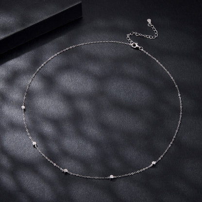 Moissanite Necklace by Bids.com 925 Silver White Gold Plated Adjustable Chain on Tampa Home & Garden Store
