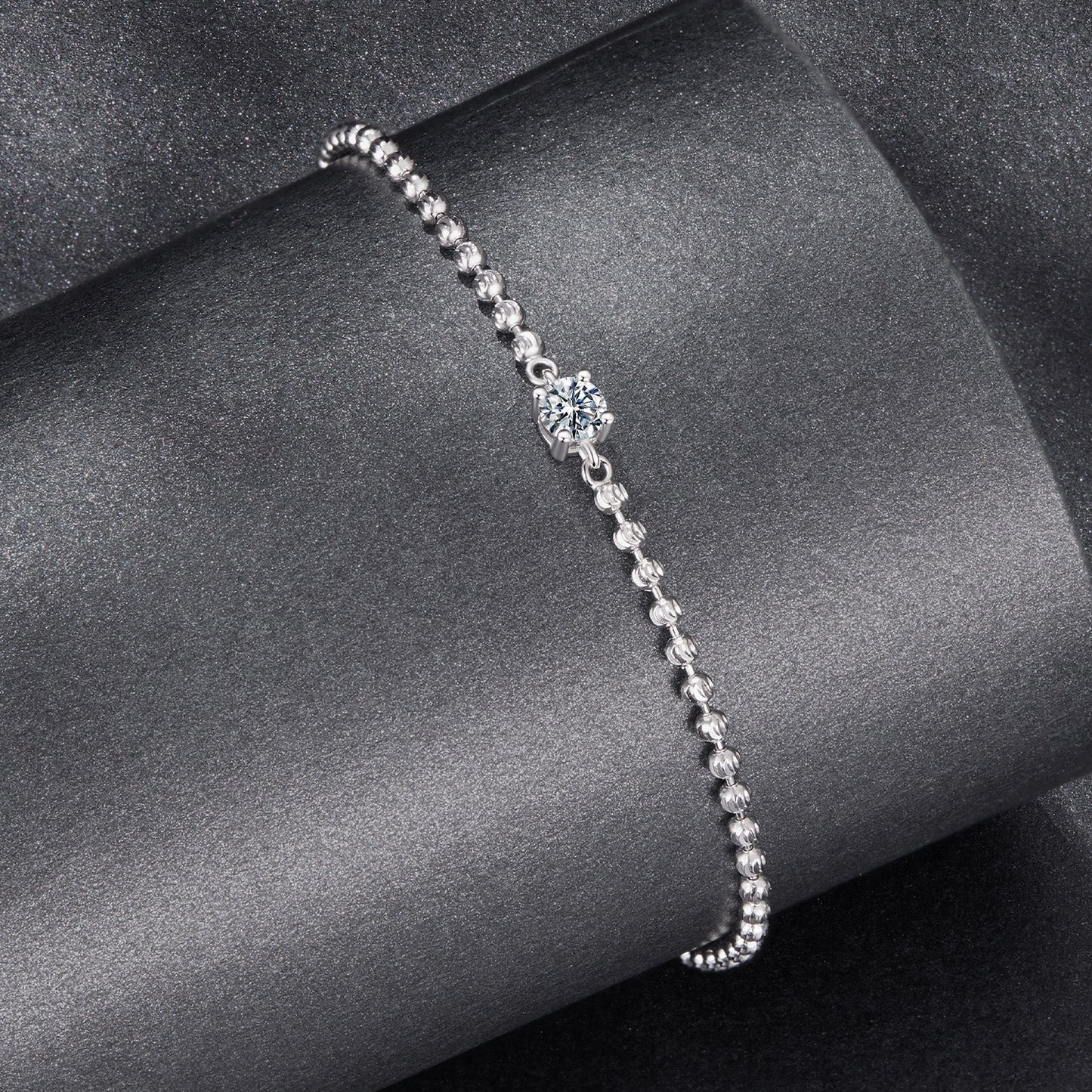 925 Sterling Silver Moissanite Bracelet with White Gold Plating, 15+6cm, Bids.com on Tampa Home & Garden Store
