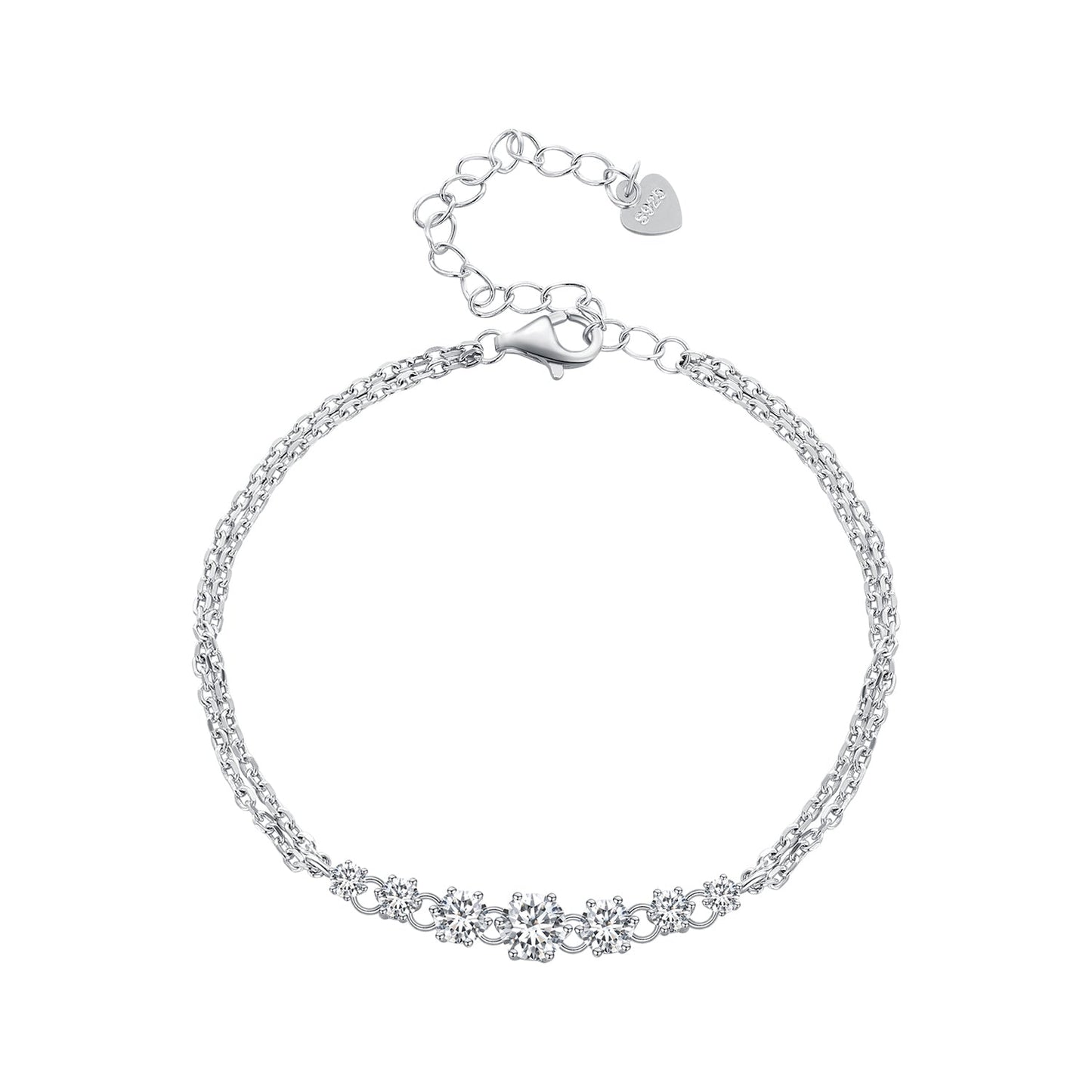 925 sterling silver moissanite bracelet for women with 5mm stones and lobster clasp on Tampa Home & Garden Store