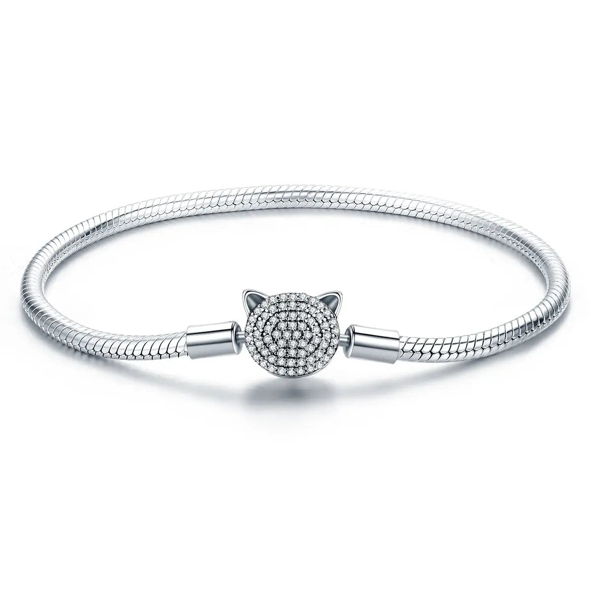 Sterling Silver Cat Head Charm Bracelet, 17cm, by Bids.com on Tampa Home & Garden Store