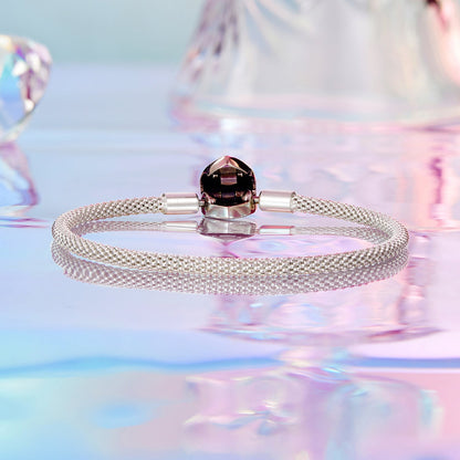 Sterling silver bracelet 925 with mesh band and lobster clasp 17.0 cm inner diameter on Tampa Home & Garden Store