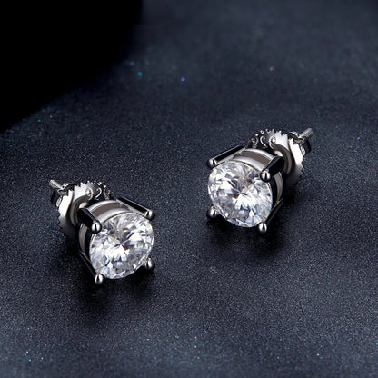 Sterling silver moissanite stud earrings style S 0.5 cm, Bids.com pair on Tampa Home & Garden Store