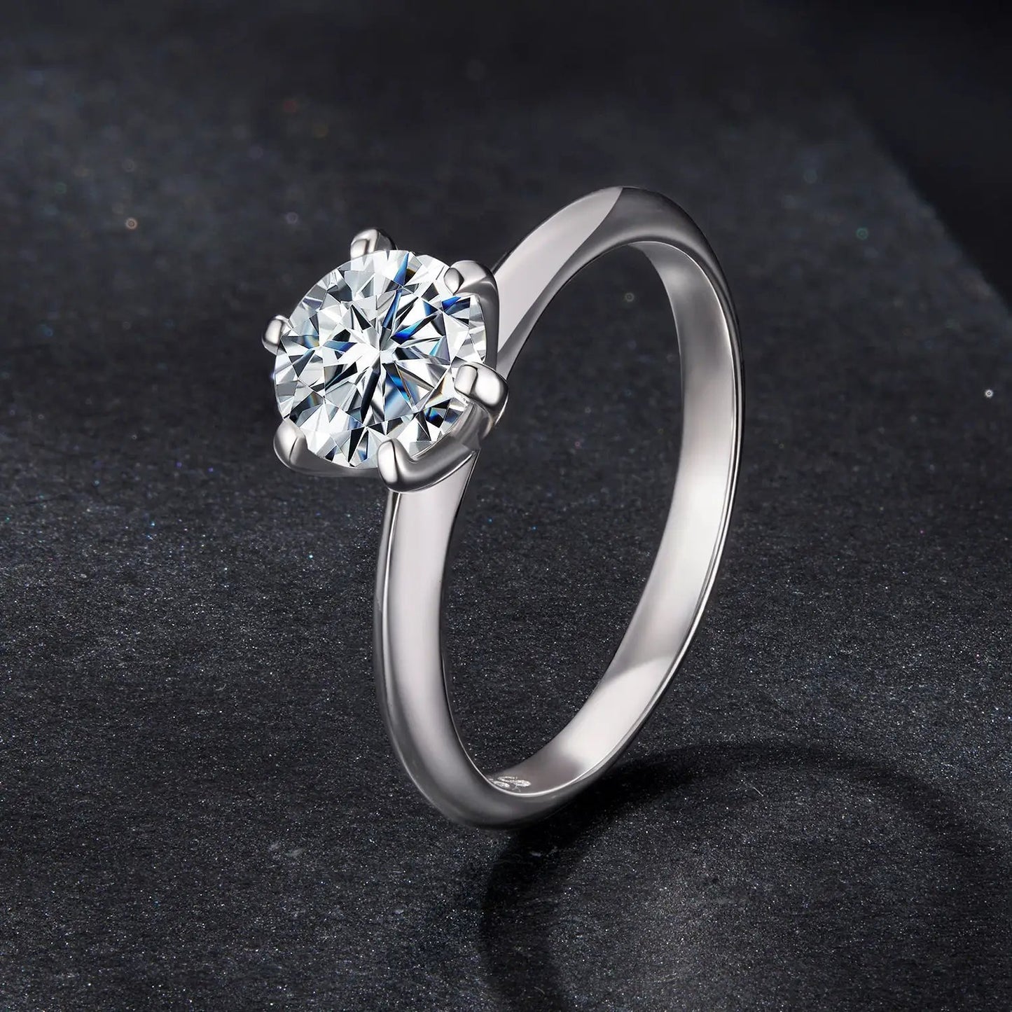 Ring 925 Sterling Silver Moissanite 1ct solitaire, size 6, Bids.com on Tampa Home & Garden Store