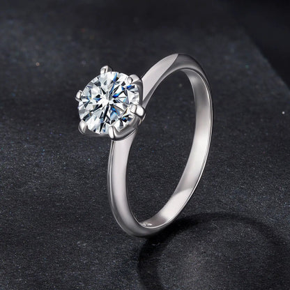 Ring 925 Sterling Silver Moissanite 1ct solitaire, size 6, Bids.com on Tampa Home & Garden Store