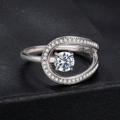 Sterling silver 0.50ct moissanite ring with pave halo and center stone, size 6 by Bids.com on Tampa Home & Garden Store