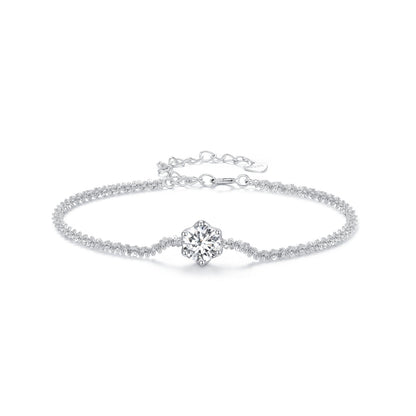 Bracelet 925 sterling silver 1ct moissanite center stone with pave band on Tampa Home & Garden Store