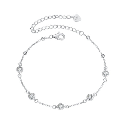 925 Sterling Silver Moissanite Bracelet for Women by Bids.com, 3mm stones, lobster clasp on Tampa Home & Garden Store