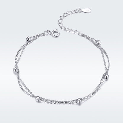 925 Sterling Silver adjustable 19cm bracelet with bead spacers by Bids.com on Tampa Home & Garden Store