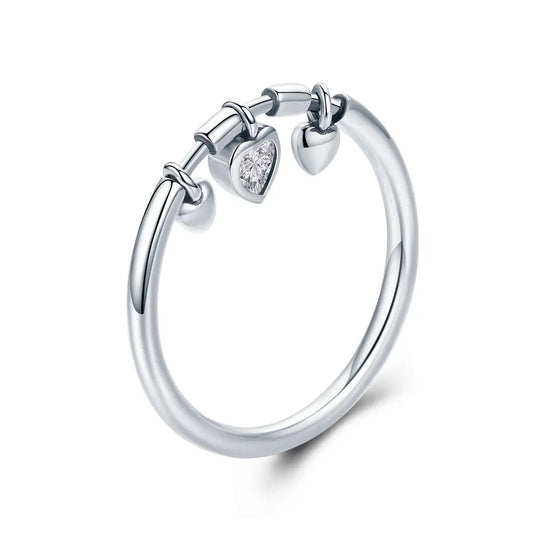 Ring 925 Sterling Silver Heart-Shaped with diamond-like charm, women's size 5, Bids.com on Tampa Home & Garden Store