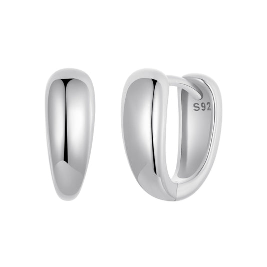 925 Sterling Silver Oxidized Hoop Earrings 12x5mm for Women on Tampa Home & Garden Store
