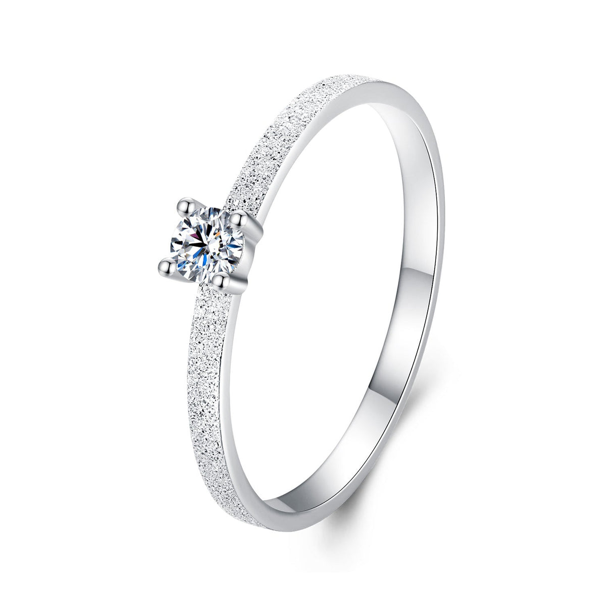 Sterling silver moissanite ring size 6 with 0.1ct center stone and pave band on Tampa Home & Garden Store