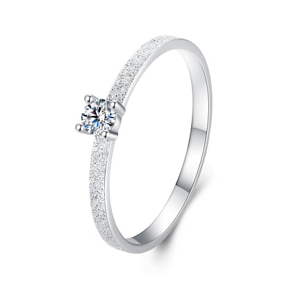 Sterling silver moissanite ring size 6 with 0.1ct center stone and pave band on Tampa Home & Garden Store