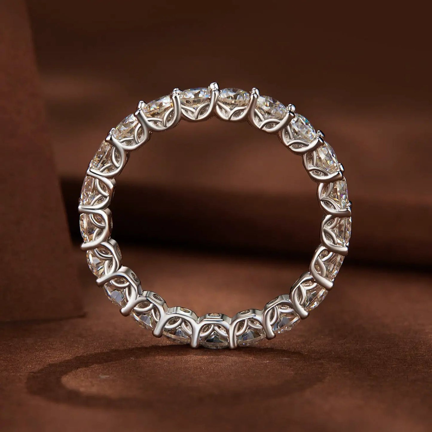 925 Sterling Silver Moissanite Ring, 3mm stones, women's size 6, Bids.com on Tampa Home & Garden Store