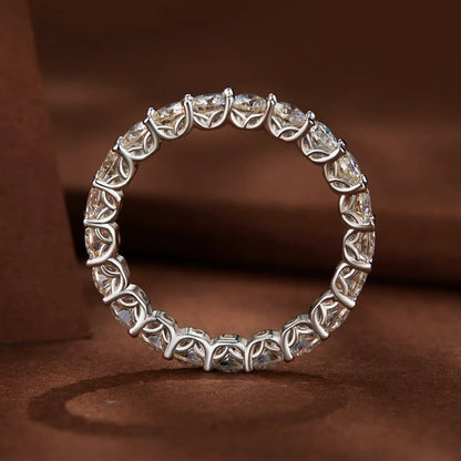 925 Sterling Silver Moissanite Ring, 3mm stones, women's size 6, Bids.com on Tampa Home & Garden Store