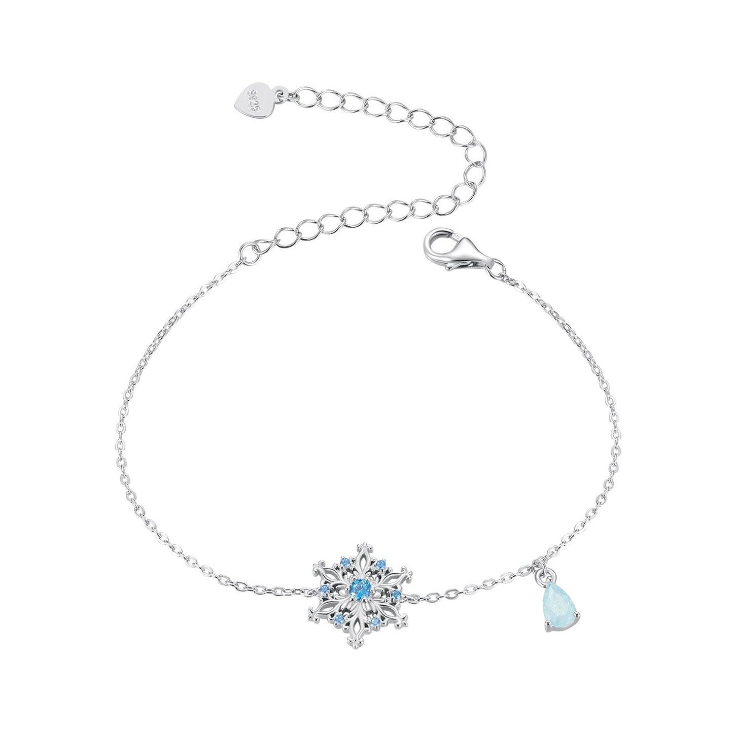 Bracelet by Bids.com, 925 silver-plated with ice flower zirconia centerpiece teardrop charm on Tampa Home & Garden Store