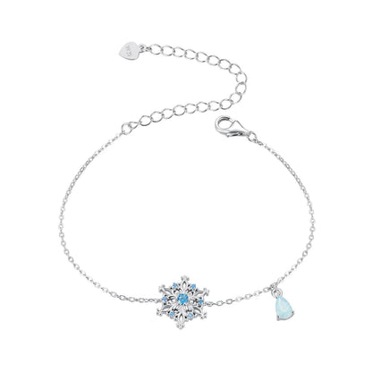 Bracelet by Bids.com, 925 silver-plated with ice flower zirconia centerpiece teardrop charm on Tampa Home & Garden Store