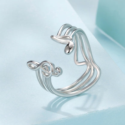 925 Sterling Silver Plated White Gold adjustable ring with multiband curved design by Bids.com on Tampa Home & Garden Store