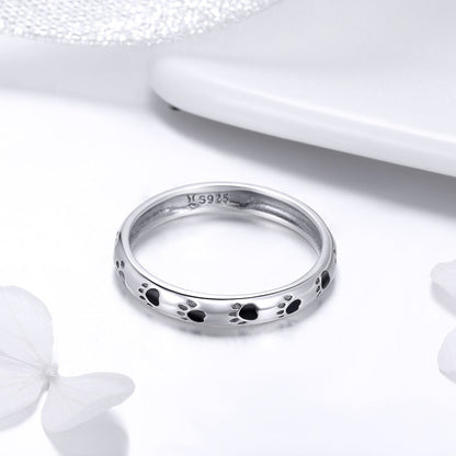 925 Sterling Silver Ring for Women with paw print cutouts, size 5, 0.3cm width, Bids.com on Tampa Home & Garden Store