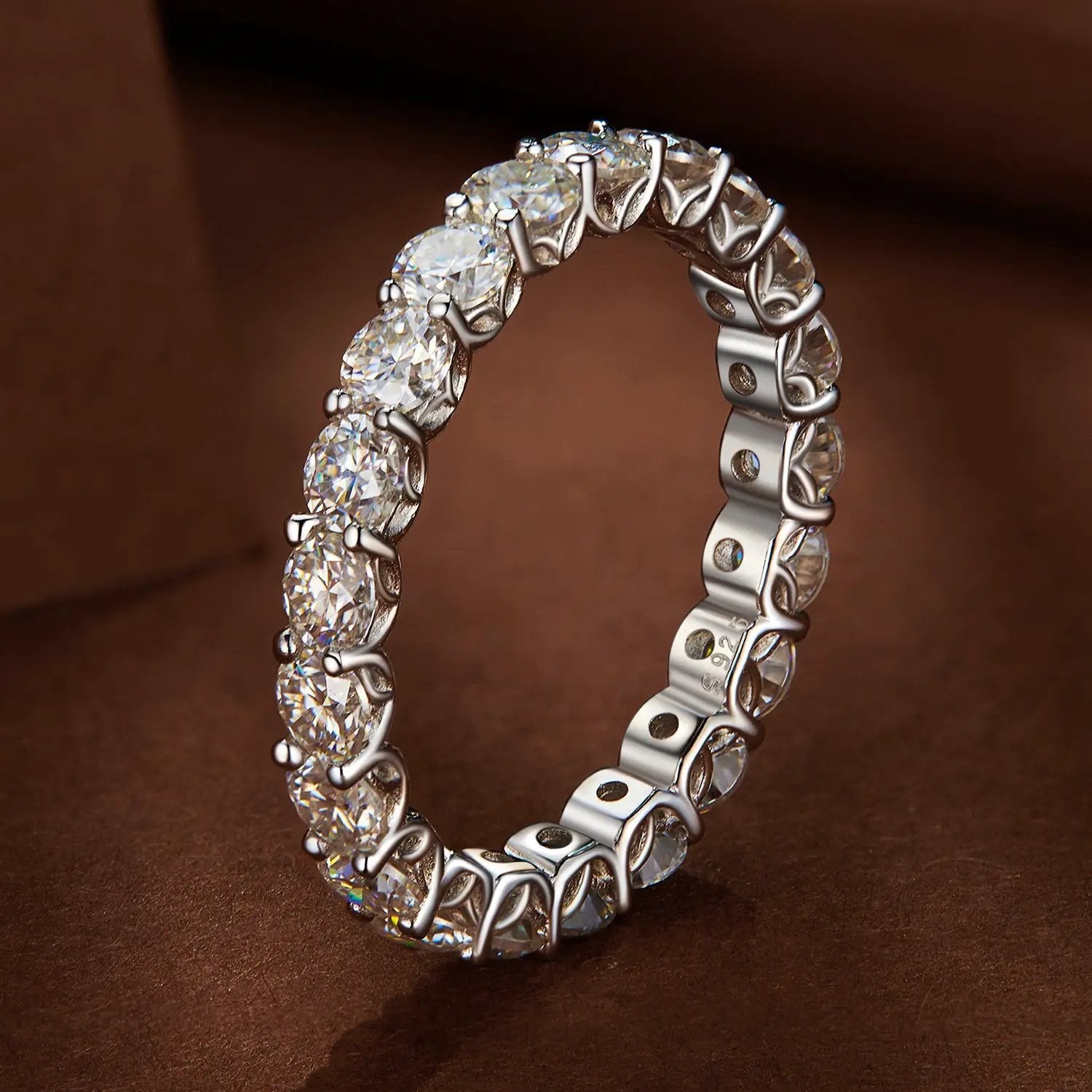 925 Sterling Silver Moissanite Ring for Women, 3mm Moissanite stones, size 6, Bids.com on Tampa Home & Garden Store
