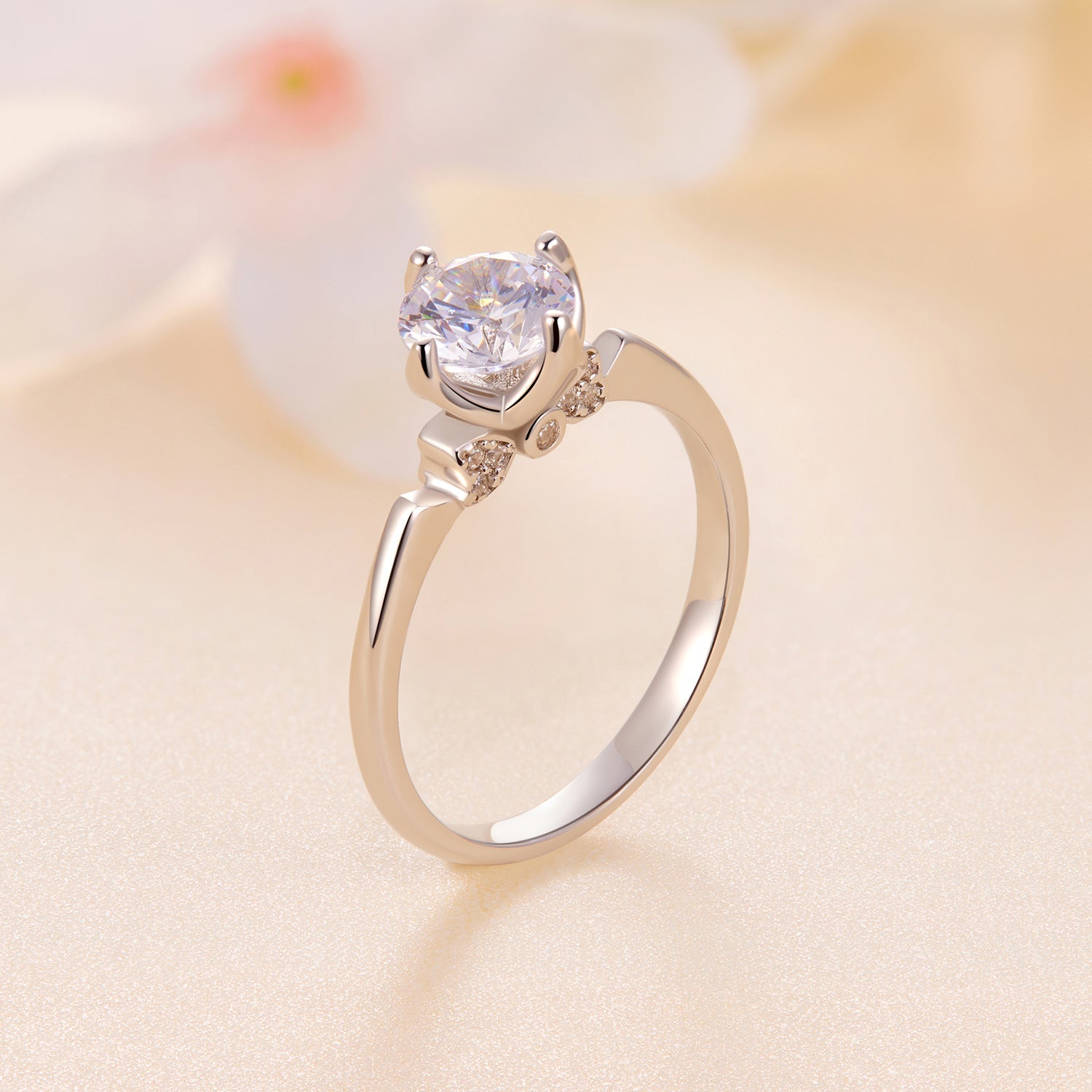 Moissanite ring in 925 sterling silver with 1.0ct center stone, size 8, by Bids.com on Tampa Home & Garden Store
