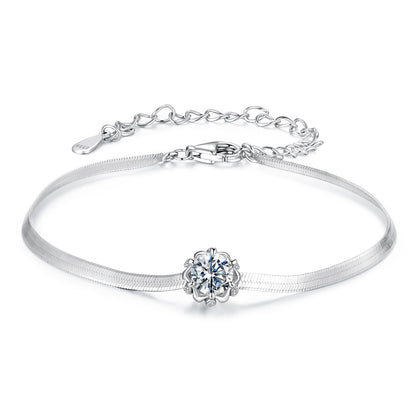 Bracelet 925 sterling silver moissanite 0.50ct pavé setting and white gold plating for women on Tampa Home & Garden Store