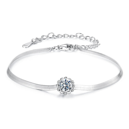 Bracelet 925 sterling silver moissanite 0.50ct pavé setting and white gold plating for women on Tampa Home & Garden Store