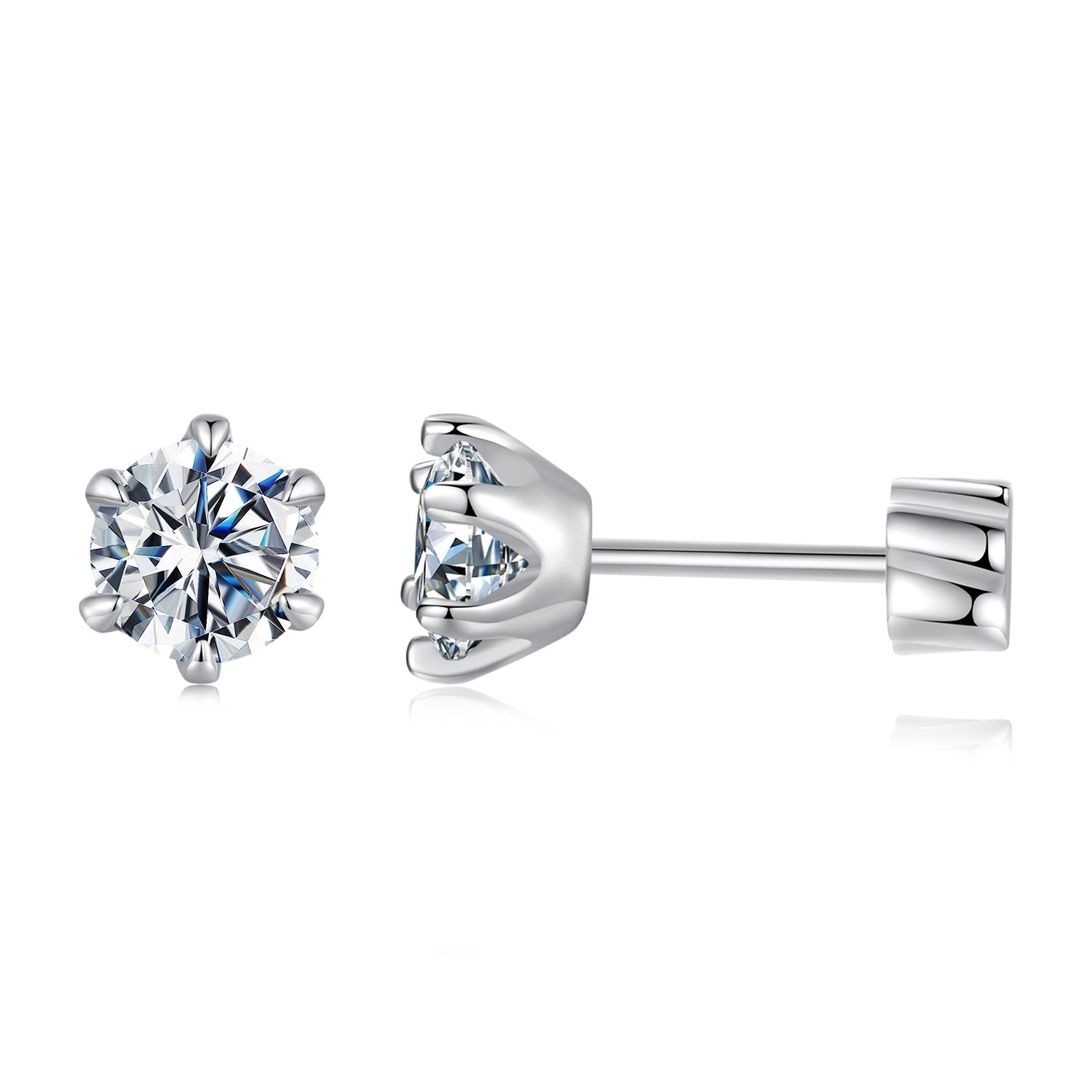Moissanite stud earrings 0.5ct in 925 sterling silver by Bids.com on Tampa Home & Garden Store